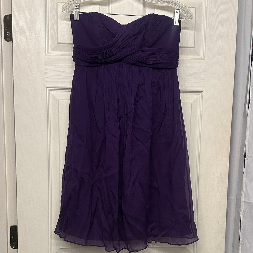 J. Crew Taryn Strapless Dress in Dark Eggplant